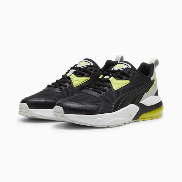 Vis2K Men's Sneakers, PUMA Black-PUMA Black-Lime Sheen, extralarge