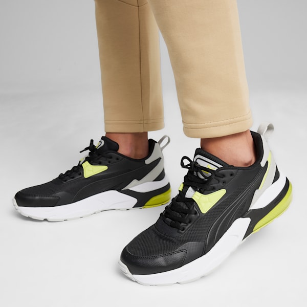 Vis2K Men's Sneakers, PUMA Black-PUMA Black-Lime Sheen, extralarge