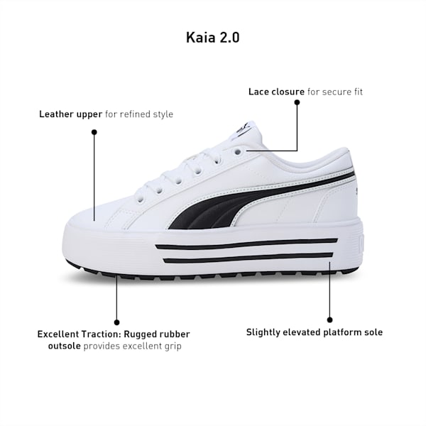 Kaia 2.0 Women's Sneakers, PUMA White-PUMA Black, extralarge-IND
