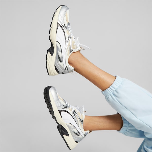 Milenio Tech Men's Sneakers, Warm White-PUMA White-PUMA Silver, extralarge