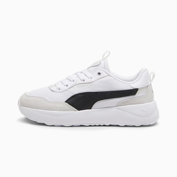 ウィメンズ ランテイムド プラットフォーム スニーカー, PUMA White-PUMA Black-Frosted Ivory-PUMA Silver, extralarge-JPN