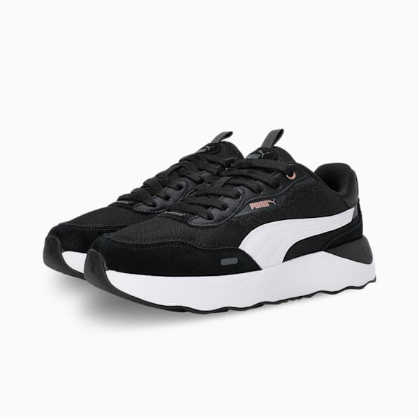 Runtamed Platform Women's Sneakers, PUMA Black-PUMA White-Shadow Gray-Rose Gold, extralarge-IND