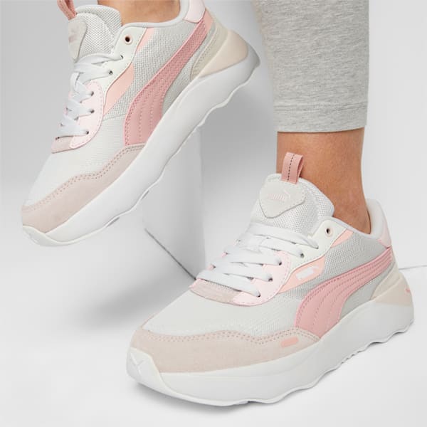 Runtamed Platform Women's Sneakers, Feather Gray-Future Pink-PUMA White-Frosty Pink-Warm White, extralarge