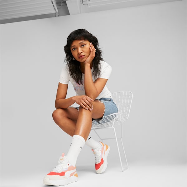 Tenis Runtamed Platform para mujer, Poppy Pink-PUMA White-Electric Blush-Warm White, extralarge