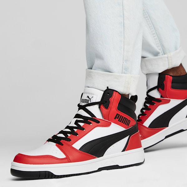 Rebound Sneakers, PUMA White-PUMA Black-For All Time Red, extralarge