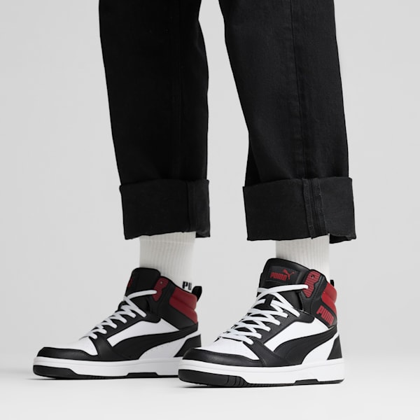 Tenis Rebound, PUMA White-PUMA Black-Intense Red, extralarge