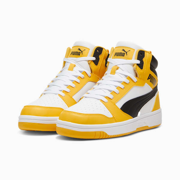 Rebound Sneakers, PUMA White-PUMA Black-Yellow Sizzle, extralarge