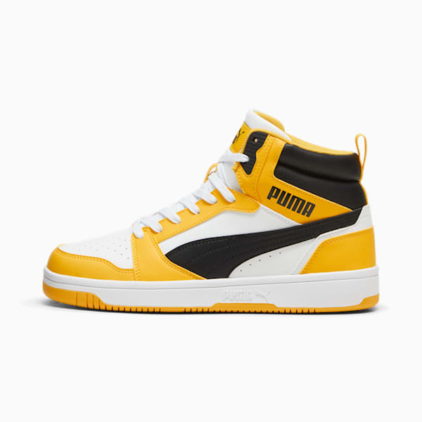Rebound Sneakers, PUMA White-PUMA Black-Yellow Sizzle, extralarge