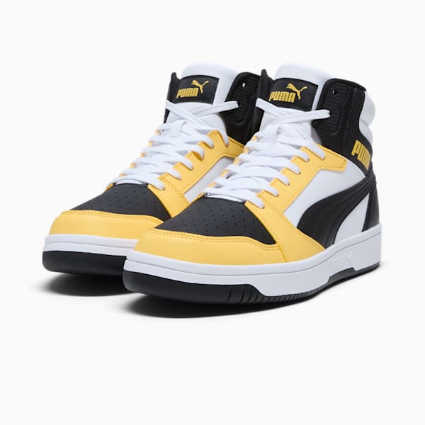 Tenis Rebound, PUMA White-PUMA Black-Sunny Yellow, extralarge