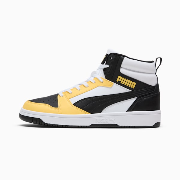 Tenis Rebound, PUMA White-PUMA Black-Sunny Yellow, extralarge