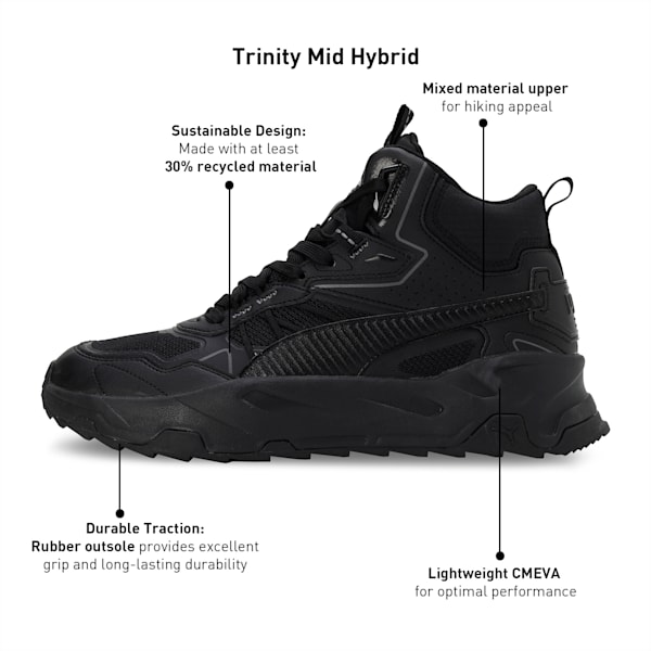 Puma Trinity Mid Hybrid Unisex Black Sports Shoes