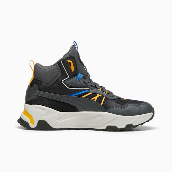 Tenis Trinity Mid Hybrid para hombre, PUMA Black-Shadow Gray-Tangerine-Hyperlink Blue, extralarge