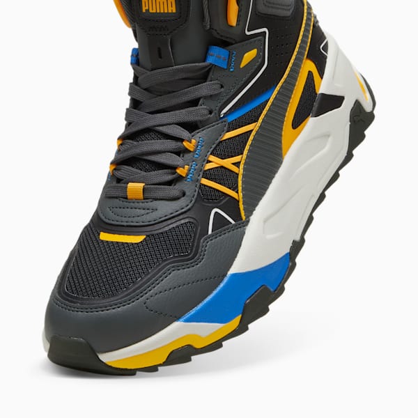 Tenis Trinity Mid Hybrid para hombre, PUMA Black-Shadow Gray-Tangerine-Hyperlink Blue, extralarge