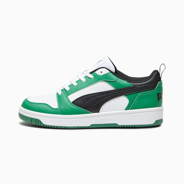 Rebound V6 Low Sneakers, PUMA White-PUMA Black-Archive Green, extralarge