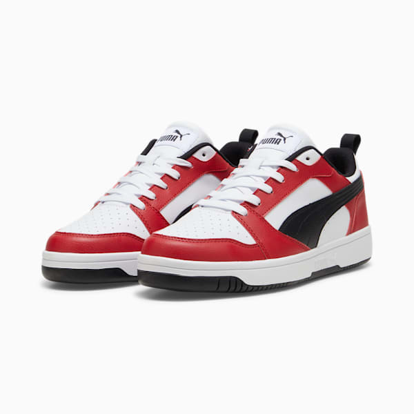 Rebound V6 Low Sneakers, PUMA White-PUMA Black-Club Red, extralarge