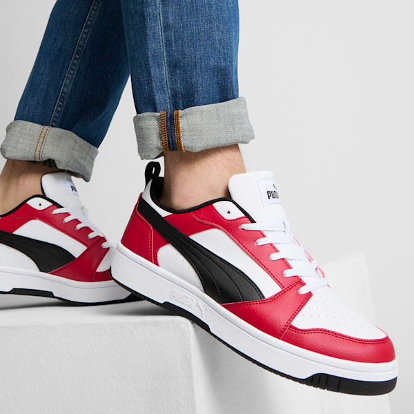 Rebound V6 Low Sneakers, PUMA White-PUMA Black-Club Red, extralarge