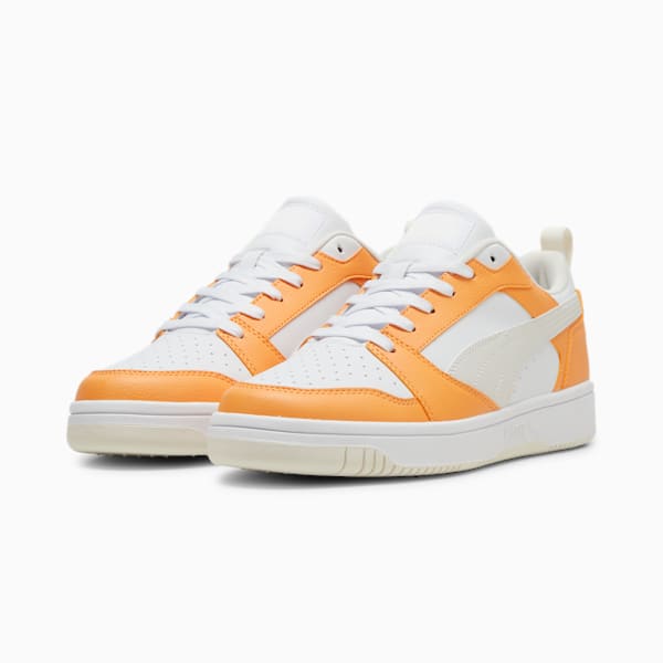 Rebound V6 Low Sneakers, Clementine-PUMA White-Vapor Gray, extralarge