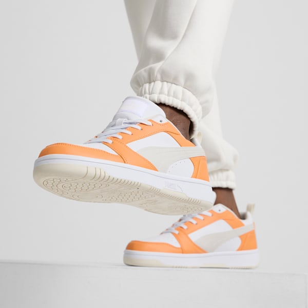 Rebound V6 Low Sneakers, Clementine-PUMA White-Vapor Gray, extralarge