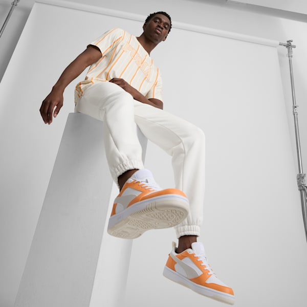 Rebound V6 Low Sneakers, Clementine-PUMA White-Vapor Gray, extralarge