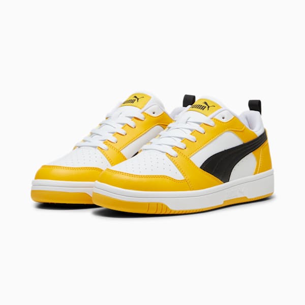 Rebound V6 Low Sneakers, Yellow Sizzle-PUMA Black-PUMA White, extralarge