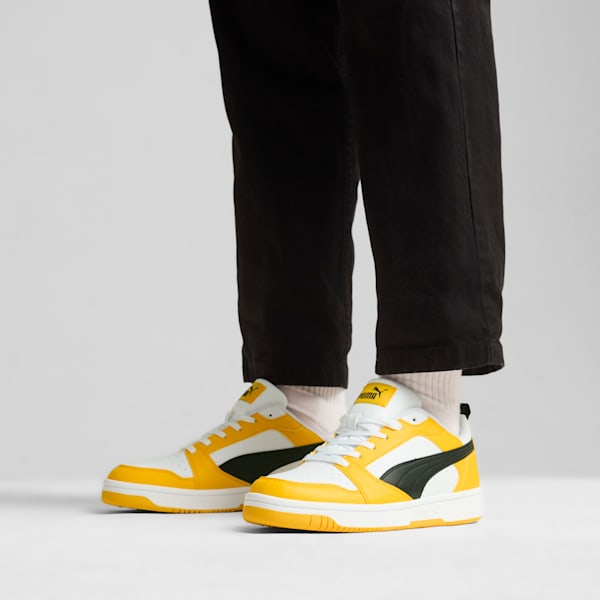Rebound V6 Low Sneakers, Yellow Sizzle-PUMA Black-PUMA White, extralarge