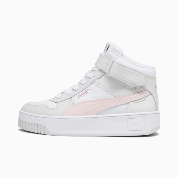 Carina Street Mid Women's Sneakers, PUMA White-Frosty Pink-Feather Gray, extralarge