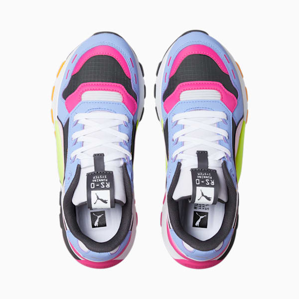 Zapatos RS 2.0 Glowing Up para niños grandes, Asphalt-Elektro Purple-Pearl Pink