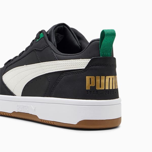 Rebound Low 75 Years Unisex Sneakers, PUMA Black-Warm White-Archive Green-Gold-Pristine, extralarge-AUS