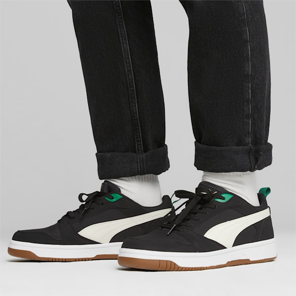 Rebound Low 75 Years Unisex Sneakers, PUMA Black-Warm White-Archive Green-Gold-Pristine, extralarge-IND