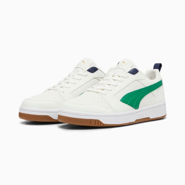 Rebound Low 75 Years Sneakers, Warm White-Archive Green-PUMA Navy-Gold-Pristine, extralarge-IND