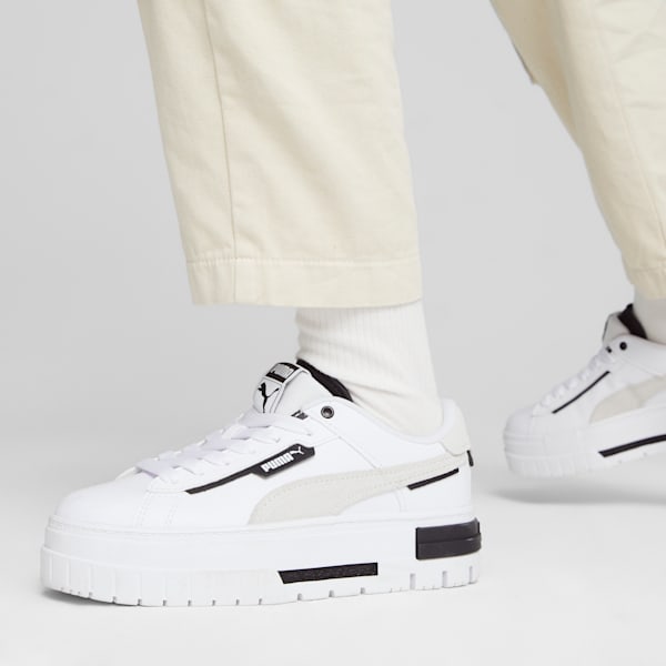 Mayze Crashed Women's Sneakers, PUMA White-PUMA Black, extralarge