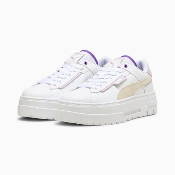 Mayze Crashed Women's Sneakers, PUMA White-Grape Mist, extralarge-IND