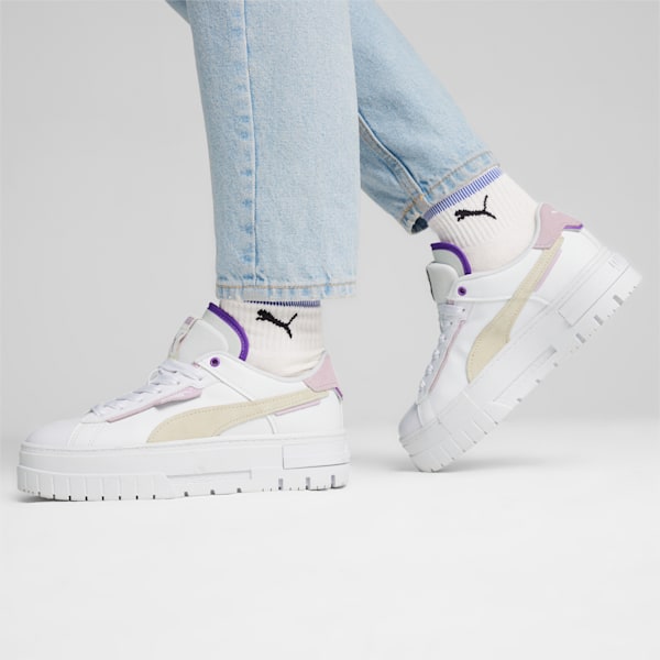 Mayze Crashed Women's Sneakers, PUMA White-Grape Mist, extralarge-IND