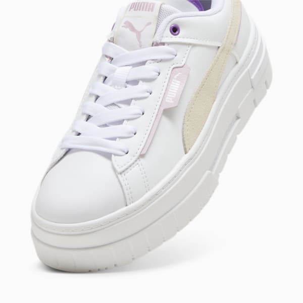 Mayze Crashed Women's Sneakers, PUMA White-Grape Mist, extralarge-IND