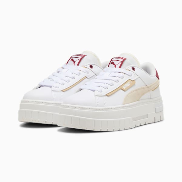 Mayze Crashed Women's Sneakers, PUMA White-Sugared Almond, extralarge-IND