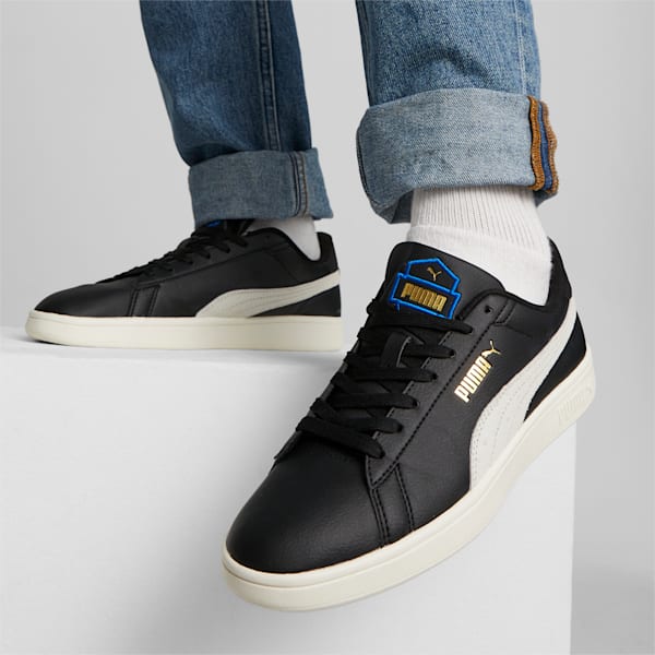 Tenis PUMA Smash Retro, PUMA Black-Warm White-Gold-PUMA Team Royal-Gum, extralarge