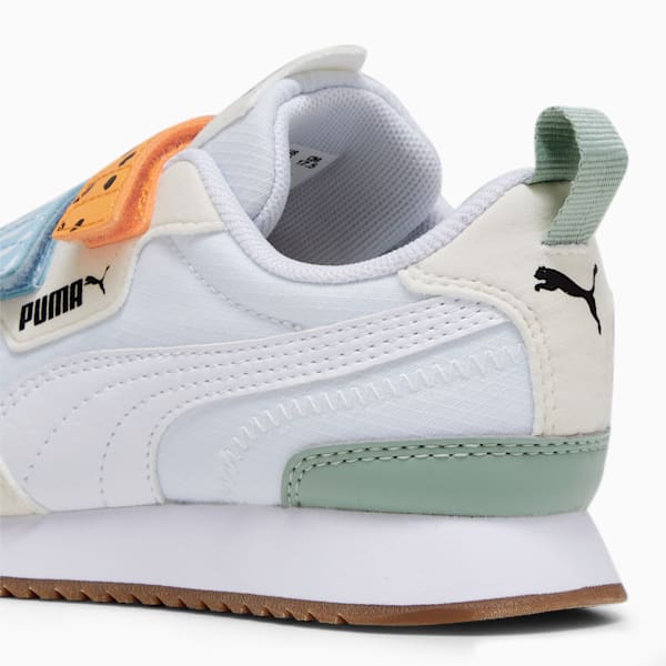 PUMA R78 Mix Match Kids' Unisex Sneakers, Warm White-PUMA White-PUMA Black, extralarge-IND