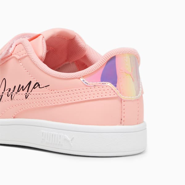 キッズ ガールズ プーマ スマッシュ 3.0 L クリスタル ウィングス V スニーカー 17-21cm, Peach Smoothie-PUMA Black-PUMA White, extralarge-JPN