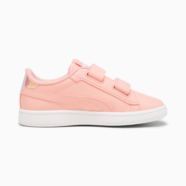 キッズ ガールズ プーマ スマッシュ 3.0 L クリスタル ウィングス V スニーカー 17-21cm, Peach Smoothie-PUMA Black-PUMA White, extralarge-JPN