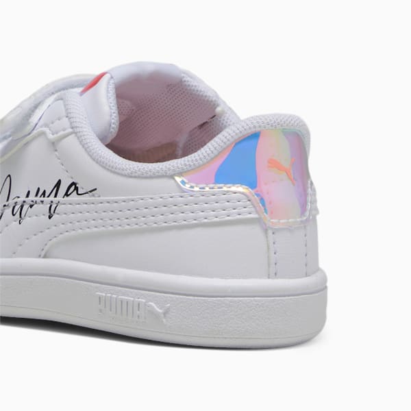 ベビー ガールズ プーマ スマッシュ 3.0 L クリスタル ウィングス V インファント スニーカー 13-16cm, PUMA White-PUMA Black-Peach Smoothie, extralarge-JPN