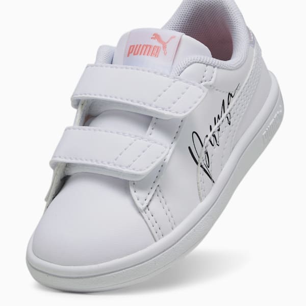 ベビー ガールズ プーマ スマッシュ 3.0 L クリスタル ウィングス V インファント スニーカー 13-16cm, PUMA White-PUMA Black-Peach Smoothie, extralarge-JPN