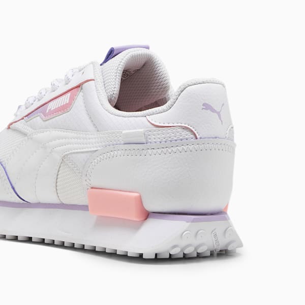 Future Rider Cosmic Girl's Sneakers, PUMA White-Vivid Violet-Koral Ice, extralarge-IND