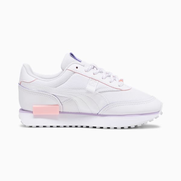 Future Rider Cosmic Girl's Sneakers, PUMA White-Vivid Violet-Koral Ice, extralarge-IND