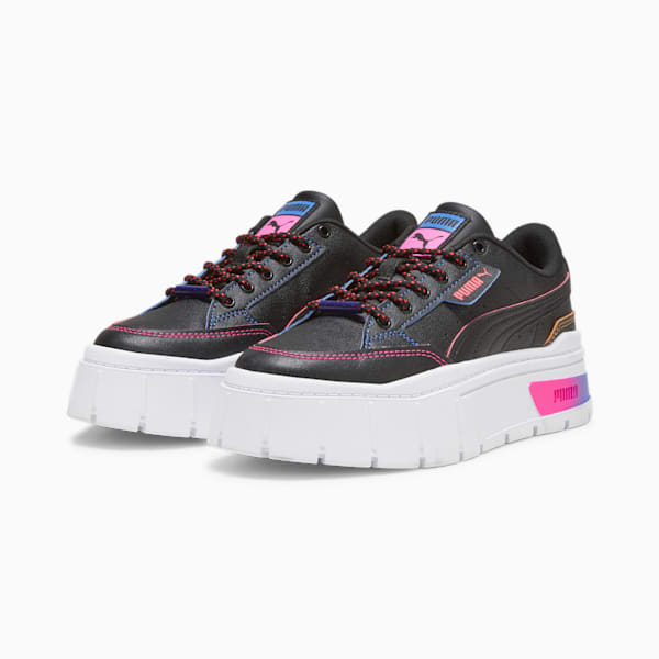 Mayze Stack Cosmic Girl Youth Sneakers, PUMA Black-Ravish-Ultra Blue, extralarge-IND