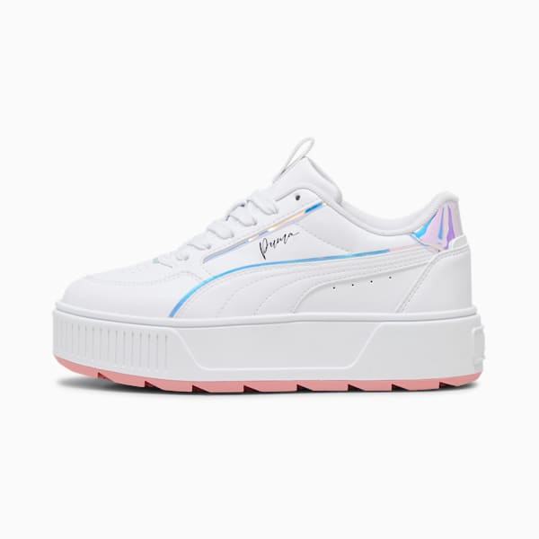 Karmen Rebelle Crystal Big Kids' Sneakers, PUMA White-PUMA White-Peach Smoothie, extralarge