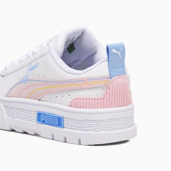 Mayze Sweater Weather Kids' Sneakers, PUMA White-Blissful Blue-Peach Smoothie, extralarge-IND