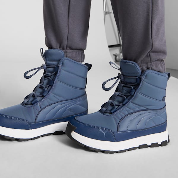 PUMA Evolve Big Kids' Boots, Inky Blue-Persian Blue-PUMA White, extralarge