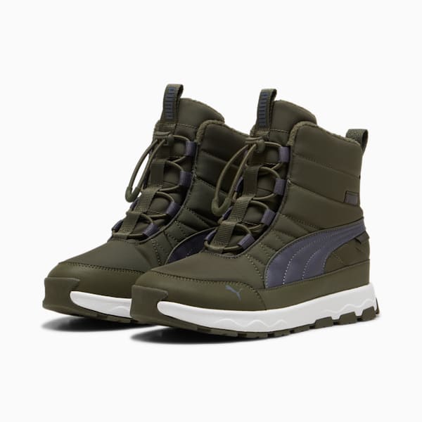 Botas PUMA Evolve Puretex para niños grandes, Dark Olive-Galactic Gray-PUMA White, extralarge