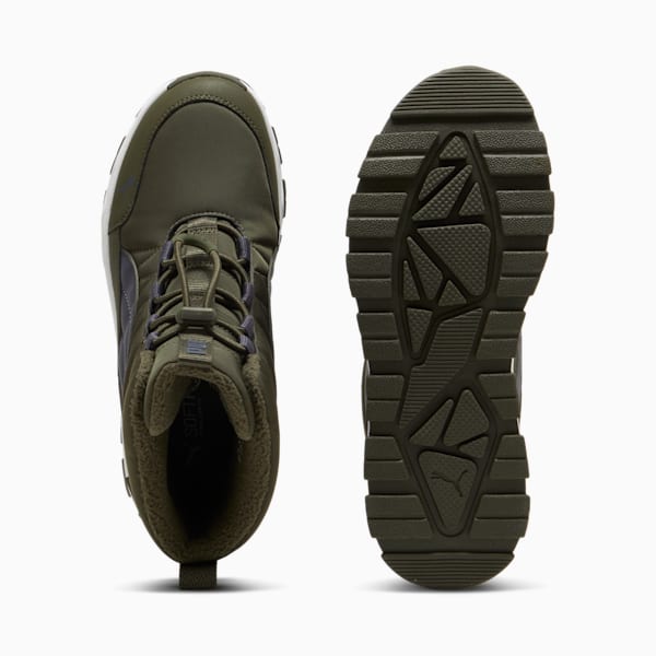 キッズ プーマ エボルブ ピュアテックス ブーツ 22-25cm, Dark Olive-Galactic Gray-PUMA White, extralarge-JPN
