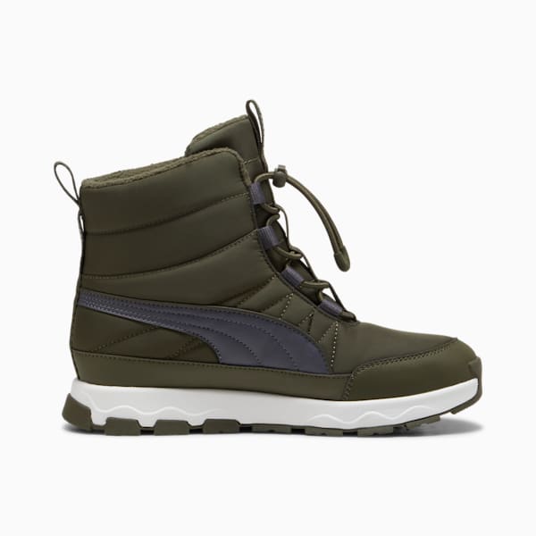 キッズ プーマ エボルブ ピュアテックス ブーツ 22-25cm, Dark Olive-Galactic Gray-PUMA White, extralarge-JPN